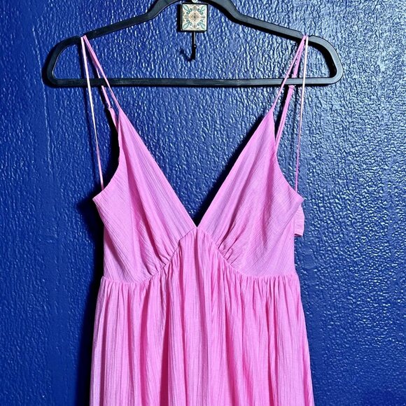 MABLE Pink Maxi Dress with Back Bow Lined Rayon Feminine Wedding Party Medium - Picture 6 of 16